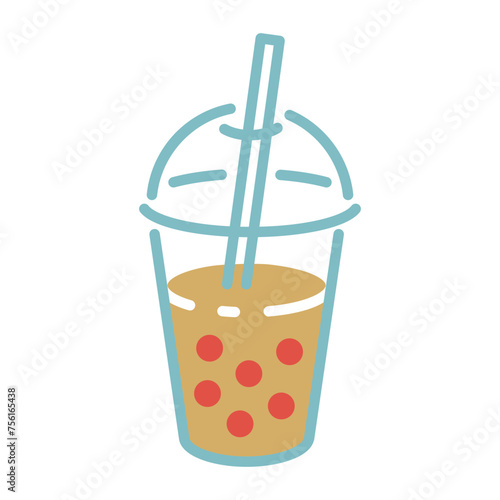 タピオカドリンクのベクターアイコン