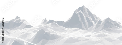 Ice mountain. White low poly terrain. © Kavik