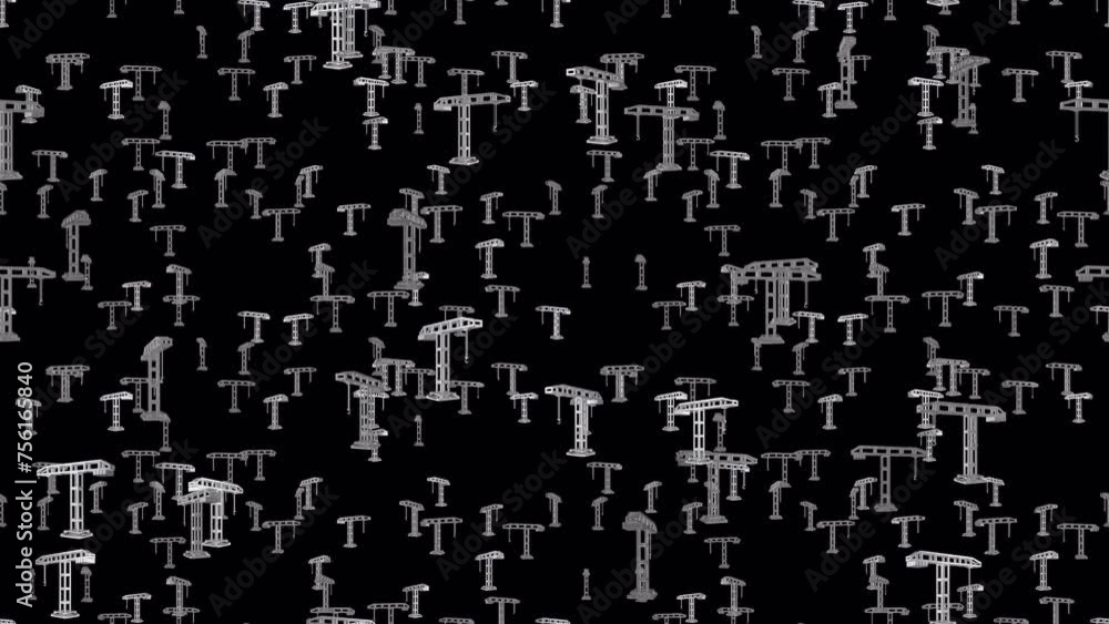 Construction Crane loop tile falling with alpha. This 3d animation with an alpha channel is loopable and tileable. Construction Crane loop tile falling with alpha. This 3d animation with an alpha channel is loopable and tileable.