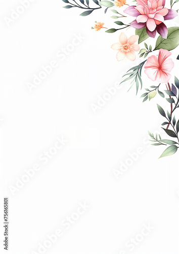 floral border elements - wedding card invitation illustration decor.