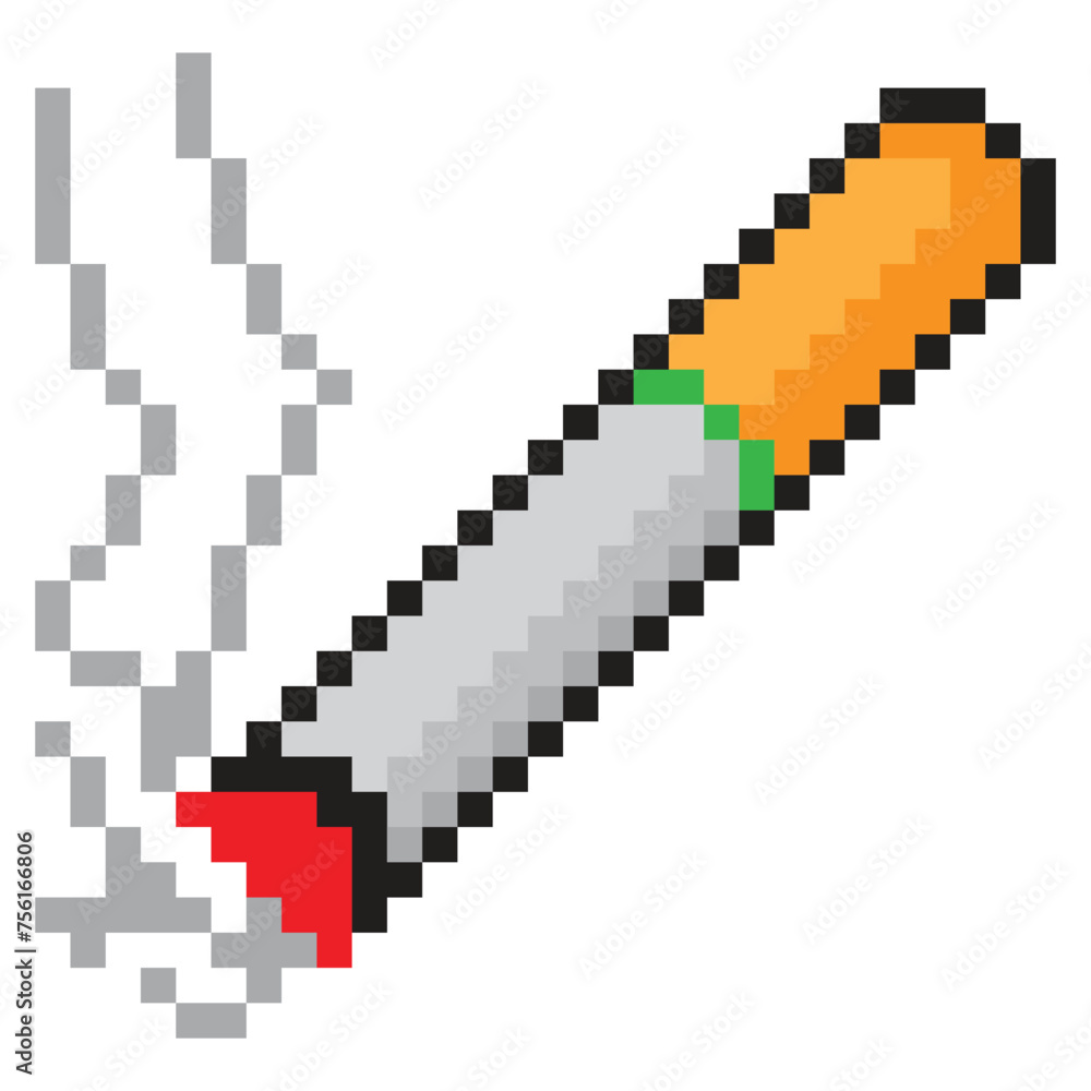 Cigarette with pixel art style Cigarette with pixel art style