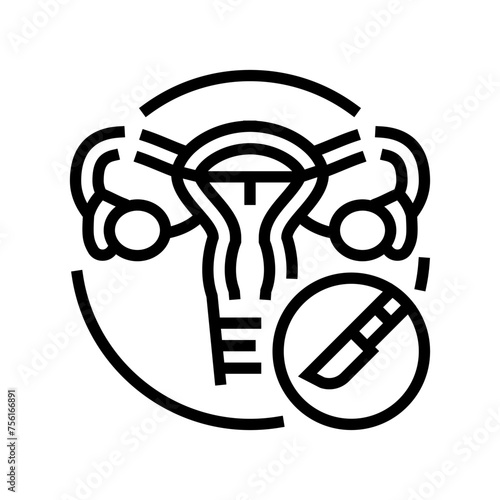 tubal ligation surgery line icon vector. tubal ligation surgery sign. isolated contour symbol black illustration