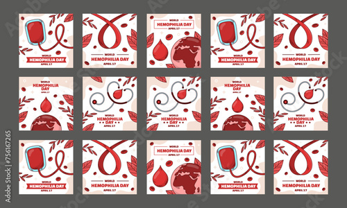 happy world hemophilia day vector flat design set
