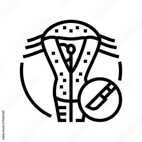 dilation and curettage surgery line icon vector. dilation and curettage surgery sign. isolated contour symbol black illustration