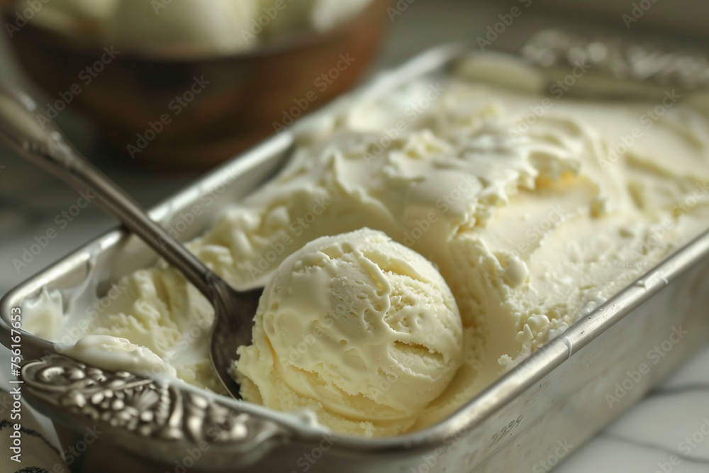 Vanilla Ice Cream Scoops Vanilla Ice Cream Scoops