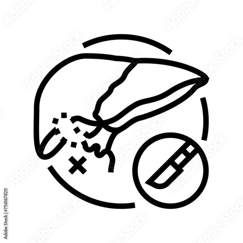 cholecystectomy surgery line icon vector. cholecystectomy surgery sign. isolated contour symbol black illustration