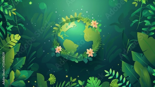 The World Environment Day concept background modern contains earth, globe, plant, tree, flower groovy style illustrations. They would make a great web banner, campaign or social media post.