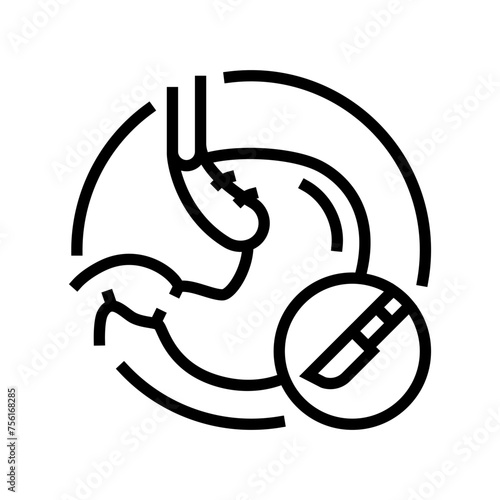 nissen fundoplication surgery line icon vector. nissen fundoplication surgery sign. isolated contour symbol black illustration