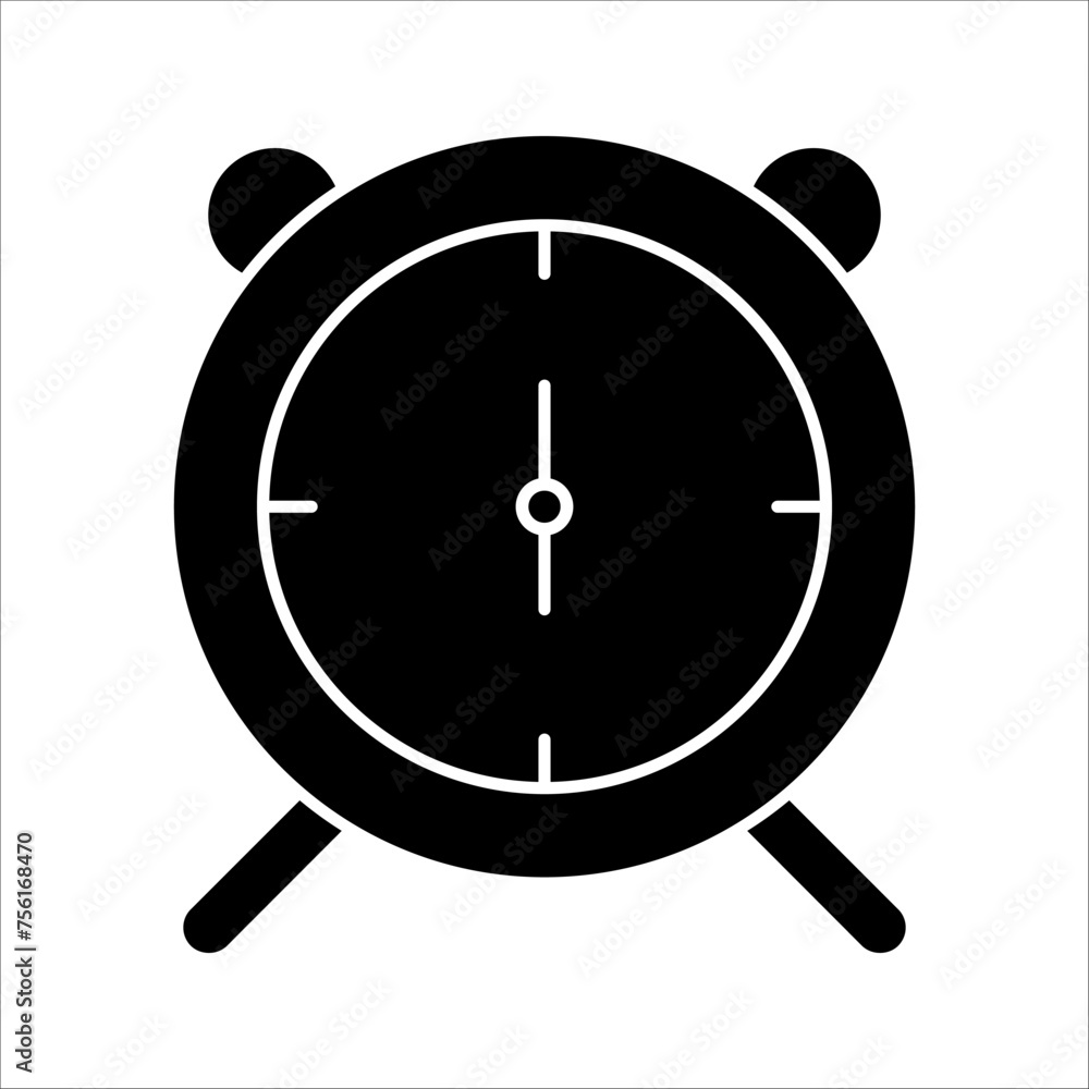 Alarm clock vector icon isolated on white background, simple line outline style, alarm clock ringing icon modern design. Alarm clock vector icon isolated on white background, simple line outline style, alarm clock ringing icon modern design.