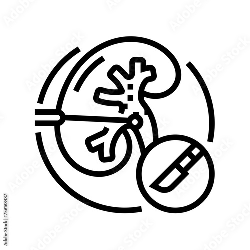 percutaneous nephrolithotomy line icon vector. percutaneous nephrolithotomy sign. isolated contour symbol black illustration