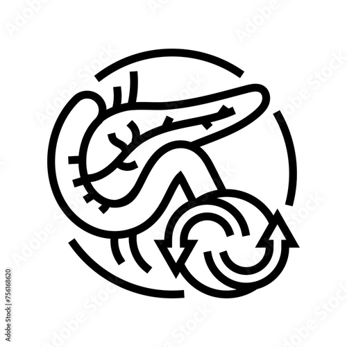 pancreas transplant surgery line icon vector. pancreas transplant surgery sign. isolated contour symbol black illustration