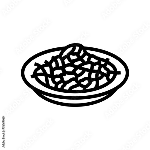 som tum salad thai cuisine line icon vector. som tum salad thai cuisine sign. isolated contour symbol black illustration