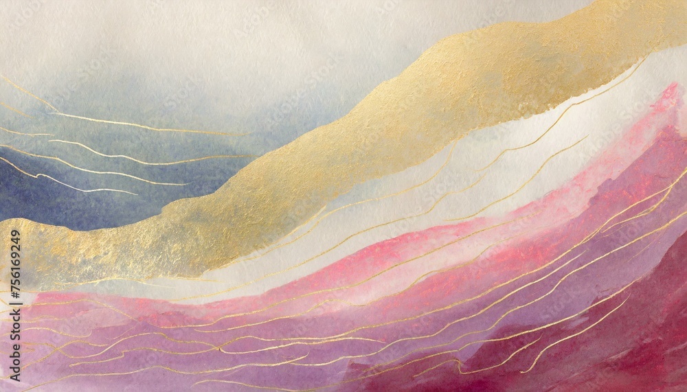 Fototapeta premium Beautiful wave background, painted in watercolor. 