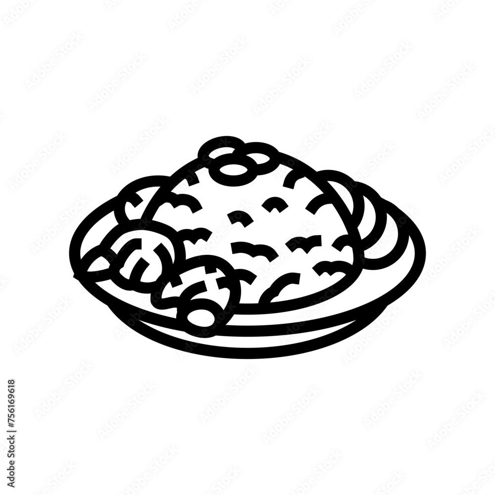 khao pad thai cuisine line icon vector. khao pad thai cuisine sign. isolated contour symbol black illustration khao pad thai cuisine line icon vector. khao pad thai cuisine sign. isolated contour symbol black illustration