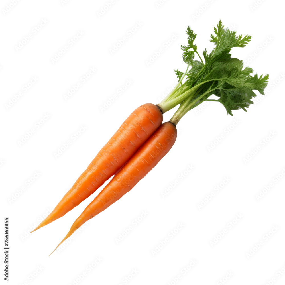 Fresh organic carrots isolated on white background for a healthy diet Fresh organic carrots isolated on white background for a healthy diet