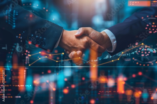 Two business man shake hand deal done