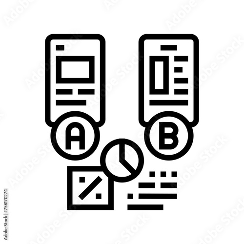 ab testing ux ui design line icon vector. ab testing ux ui design sign. isolated contour symbol black illustration
