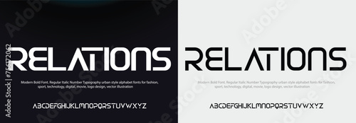 Modern abstract digital alphabet font. Minimal technology typography, Creative urban sport fashion futuristic font and with numbers. vector illustration