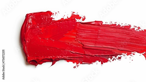 Red paint brush stroke stain color texture swatch background
