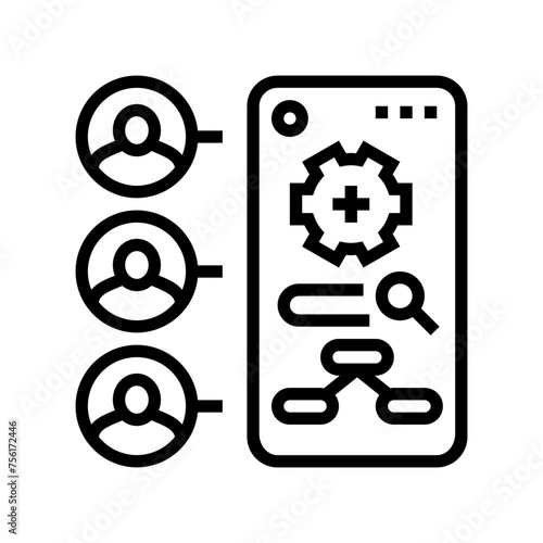 contextual inquiry ux ui design line icon vector. contextual inquiry ux ui design sign. isolated contour symbol black illustration