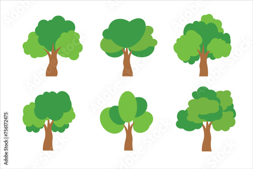 set of natural tree illustration design © MdAl