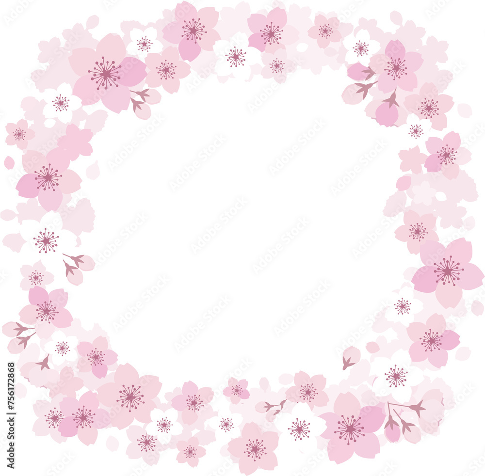正方形の桜フレーム