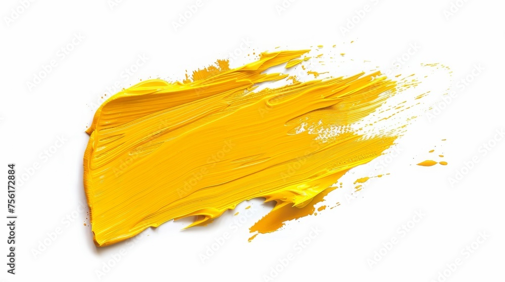 yellow paint brush stroke stain color texture swatch background 