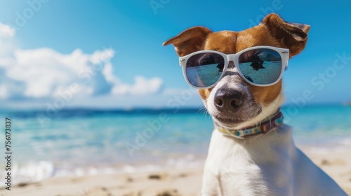 Witness a cute dog rocking specular sunglasses. Ai Generated. © Crazy Juke