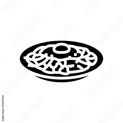 bibimbap dish korean cuisine glyph icon vector. bibimbap dish korean cuisine sign. isolated symbol illustration