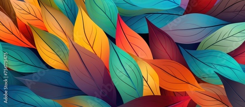 Colorful abstract leaf pattern background © Vusal