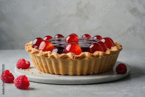 front view of delicious fruit pie with jelly