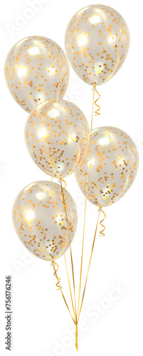 Transparent gold confetti party balloons
