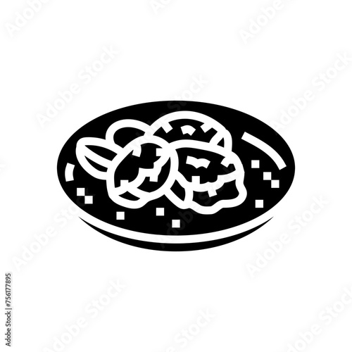 crab cake sea cuisine glyph icon vector. crab cake sea cuisine sign. isolated symbol illustration
