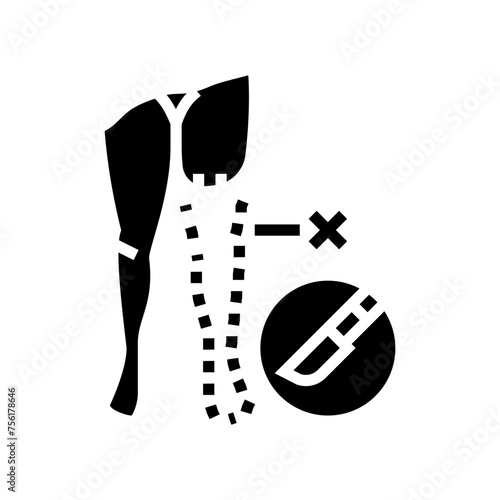 limb amputation surgery glyph icon vector. limb amputation surgery sign. isolated symbol illustration