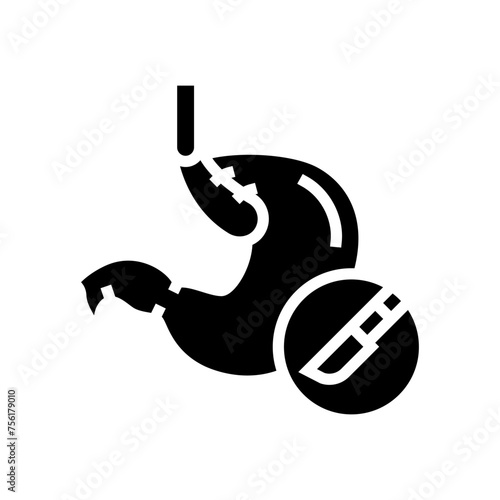 nissen fundoplication surgery glyph icon vector. nissen fundoplication surgery sign. isolated symbol illustration