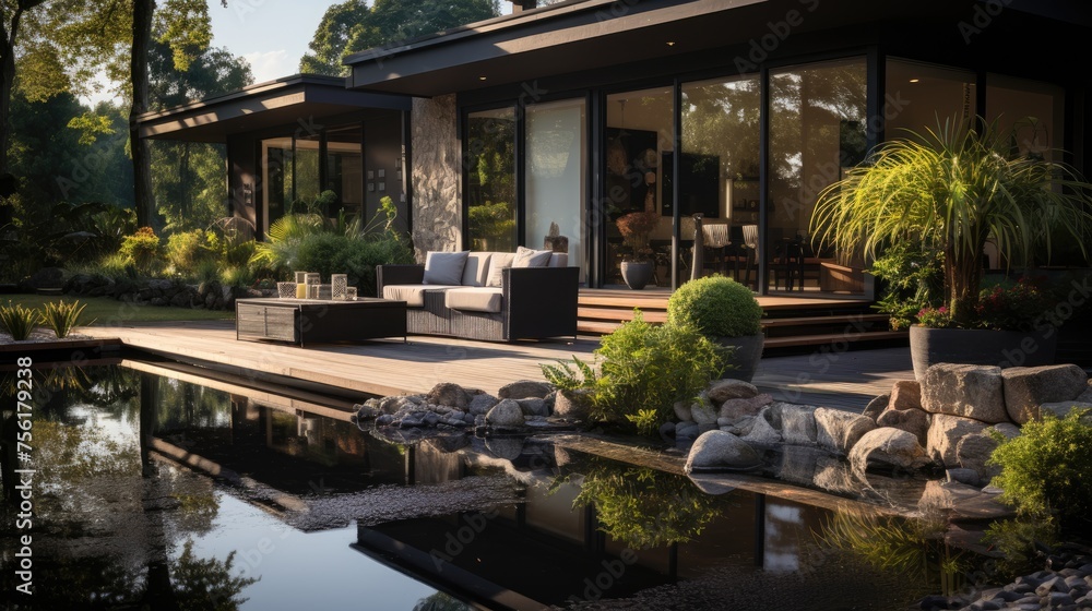 Artificial grass provides a lush and maintenance-free alternative, Ai Generated. Artificial grass provides a lush and maintenance-free alternative, Ai Generated.