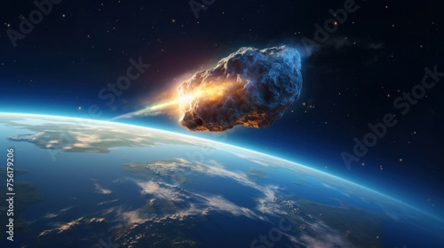 Meteor hits planet Earth Glowing meteorite enters Earth's atmosphere