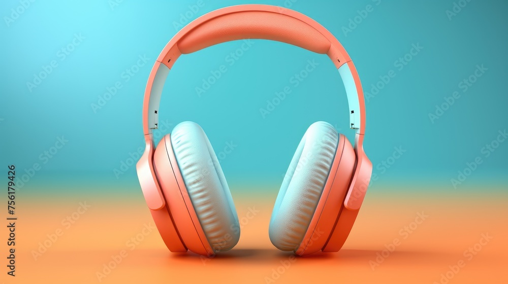 Vibrant, modern headphones illuminate a bright background, merging style and tech seamlessly, Ai Generated. Vibrant, modern headphones illuminate a bright background, merging style and tech seamlessly, Ai Generated.