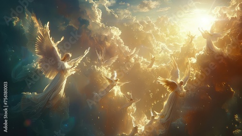 Host of Angels, Visualize a host of angels descending from the heavens, their presence bringing comfort and hope to those in need