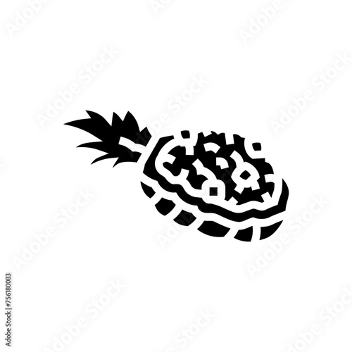 pineapple fried rice thai cuisine glyph icon vector. pineapple fried rice thai cuisine sign. isolated symbol illustration