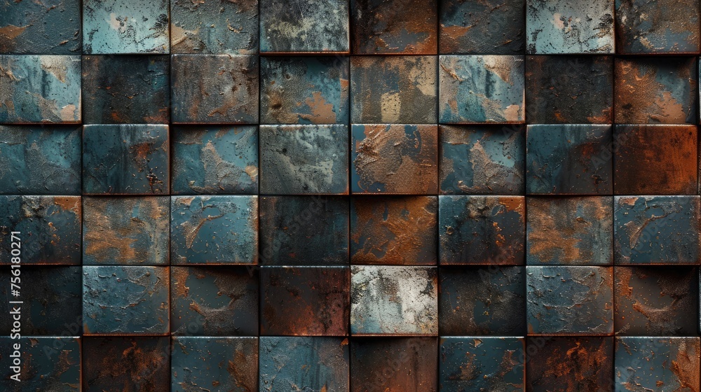 Tiled metal texture adds a contemporary touch, with reflective surfaces creating an industrial yet elegant ambiance, Ai Generated. Tiled metal texture adds a contemporary touch, with reflective surfaces creating an industrial yet elegant ambiance, Ai Generated.