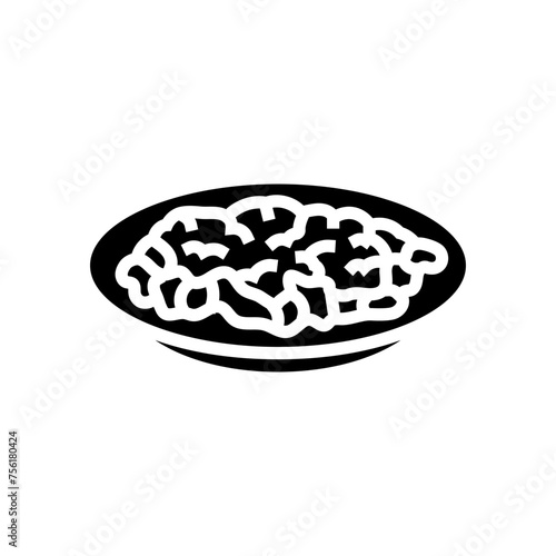 larb salad thai cuisine glyph icon vector. larb salad thai cuisine sign. isolated symbol illustration