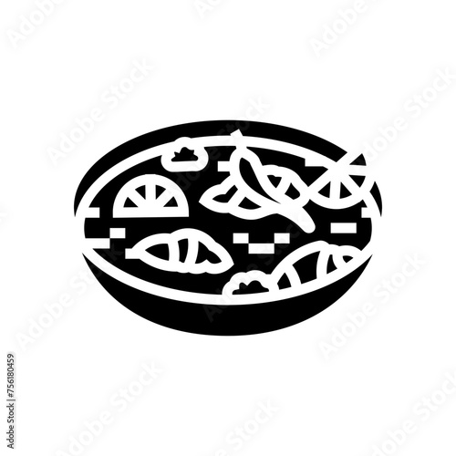 tom kha gai thai cuisine glyph icon vector. tom kha gai thai cuisine sign. isolated symbol illustration
