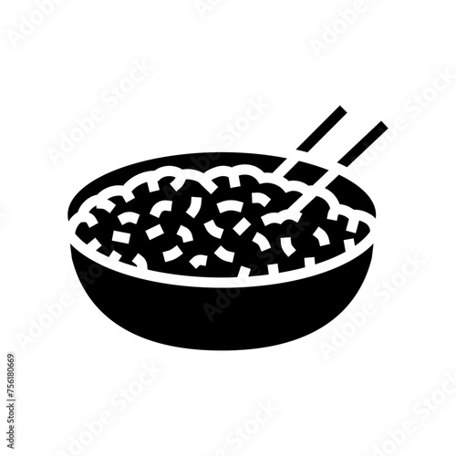 thai jasmine rice cuisine glyph icon vector. thai jasmine rice cuisine sign. isolated symbol illustration