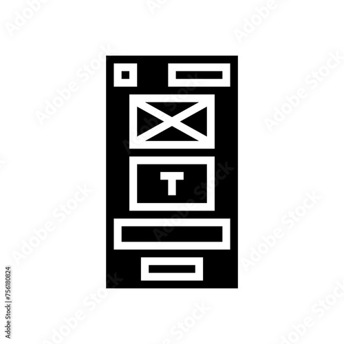 prototype ux ui design glyph icon vector. prototype ux ui design sign. isolated symbol illustration