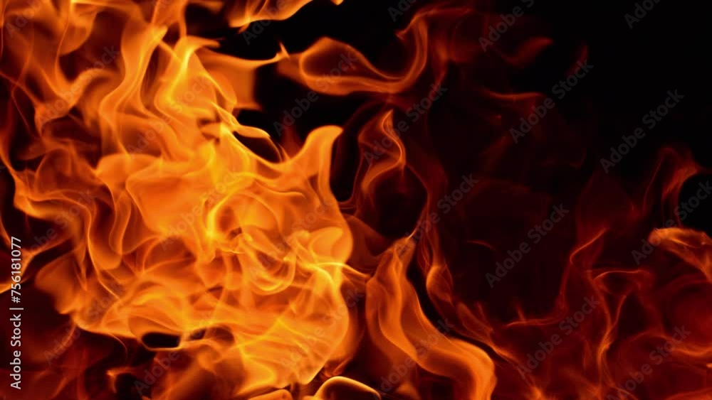 Super slow motion of fire blasts on black background. motion looping 4k ultra HD Super slow motion of fire blasts on black background. motion looping 4k ultra HD