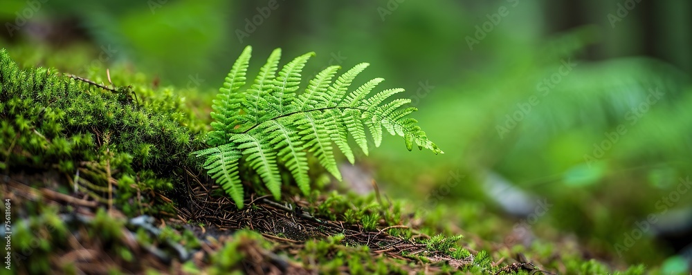 Natural green fern that grows in the forest