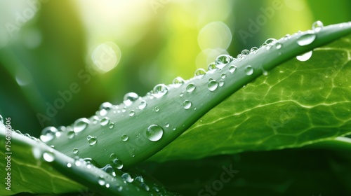 Aloe vera adorned with water drops takes center stage in a breathtaking natural setting, Ai Generated.