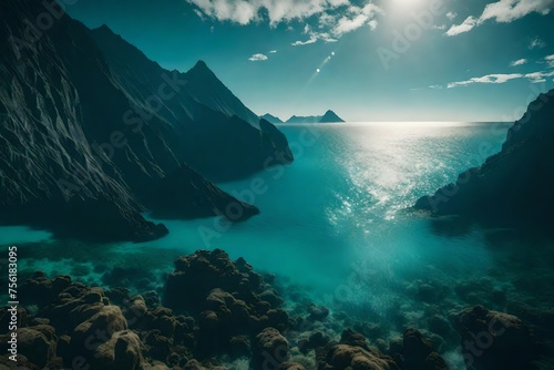 Oceanic mountains shrouded in mystery, a silent testament to Earth's submerged beauty.