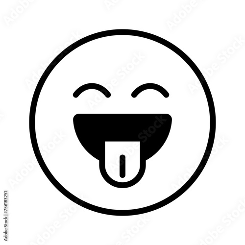 Vector solid black icon for Teasing